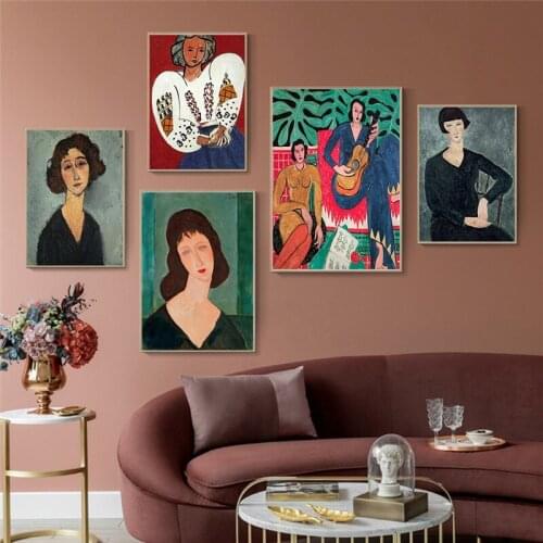 Matisse Abstract Figure Canvas Painting Vintage Fashion Girl Wall Art Poster Pictures Nordic Living Room Home Decor