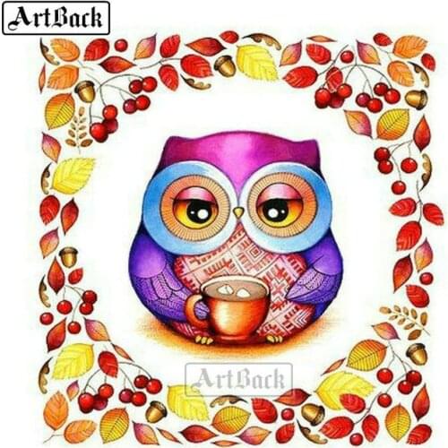 Cartoon owl D diamond painting full square drill diamond embroidery mosaic home decoration painting
