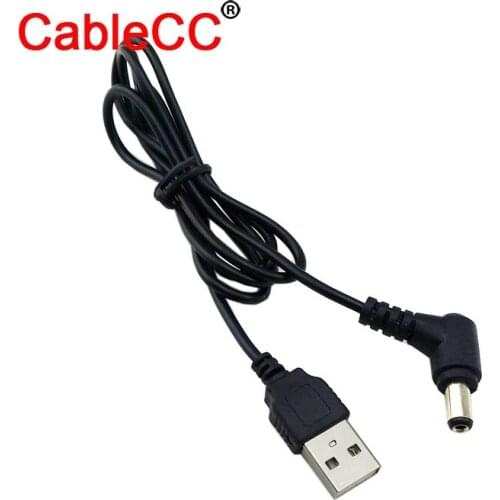 CableCC Right Angled 90 Degree 5.5 x 2.5mm DC 5V Power Plug to USB 2.0 A Type Male Connector Charge Cable 80cm