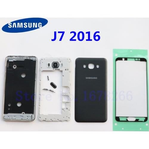 SAMSUNG Galaxy J7 2016 J710 J710F J710FN SM-J710F Full Housing Case Middle Frame J5 J7 Back Cover Button Volume Button