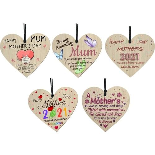 2021 Mothers Day Wooden Pendant Crafts Heart-shaped Wood Chip Exquisite Design show your love and care give mother a surprise