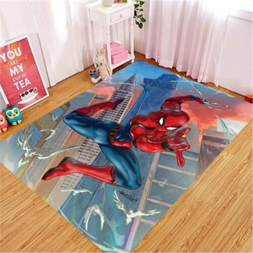 Cartoon 80x160cm Spiderman Baby Playmat Home Carpets Welcome Foot Pad Bedroom Study Room Floor Rugs Room Decor