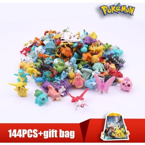 2-3cm 24-144 PCS Pokemon Action Figure Toys Genuine Pikachu Anime Figure Children Toys Pokemon Gift Bag