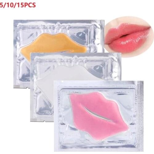 5/10/15Pack Moisture Essence Collagen Lip Mask Skin Care Gel Lip Masks Patches Anti Aging Lighten Lip Lines Plumper Masks