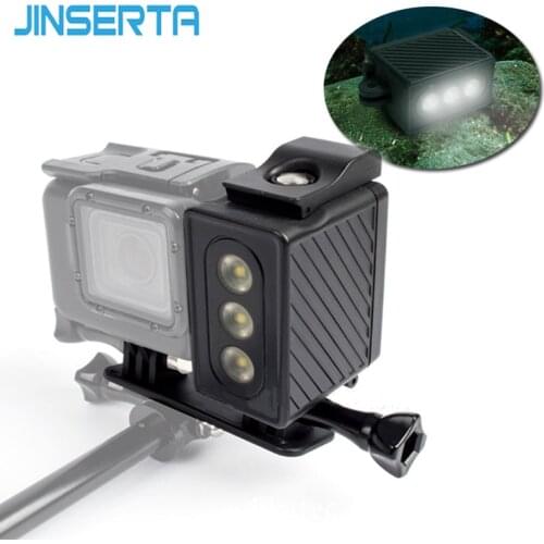 JINSERTA Underwater 30m Diving Light Waterproof LED Video Light Lamp for Gopro Hero 6 5 Black 4 3+ 3 SJ7000 XiaoYi 300LM Light
