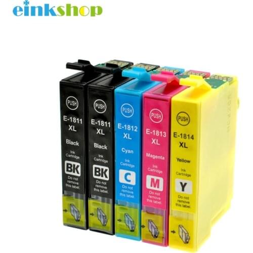 Einkshop 5Pk T1811 - T1814 Ink Cartridge For EPSON XP212 XP215 XP225 XP312 XP315 XP412 XP415 XP202 XP205 XP302 XP305 XP402 XP405