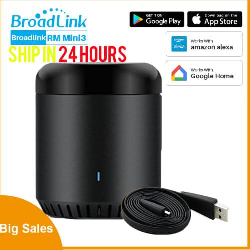 Smart Home Broadlink RM Mini3 Controller Work for Alexa Google Home IFTTT APP Remote Control WiFi+IR+4G UK AU US EU Adapter