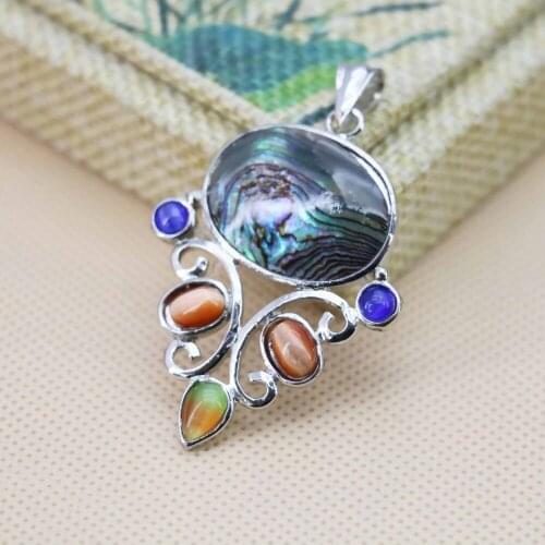 Fashion colour abalone seashells crafts plants multicolor opal beads pendant fit beautiful women jewelry DIY making