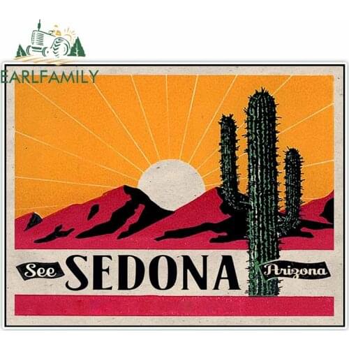 ARLFAMILY 13cm x 10cm Sedona Arizona Vintage Travel Car Stickers Funny Auto Vinyl Decals Bumper Car Protector Car Assessoires