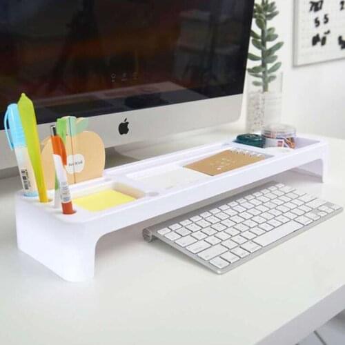 Desk Computer Storage Shelf Laptop Increase Rack Keyboard Stationery Sundries Small Objects Pen Book Classification Organizer