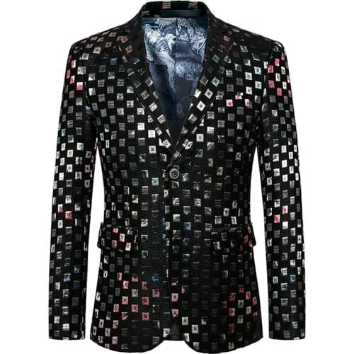2021 new mens suit jacket fashion printing mens casual wedding jacket stage party business casual single blazer M-6XL