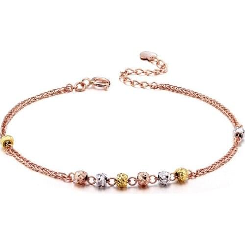 New Style 925 Sterling Silver Bracelet Exquisite Rose Gold Bead Bracelet For Woman Charm Jewelry Gift