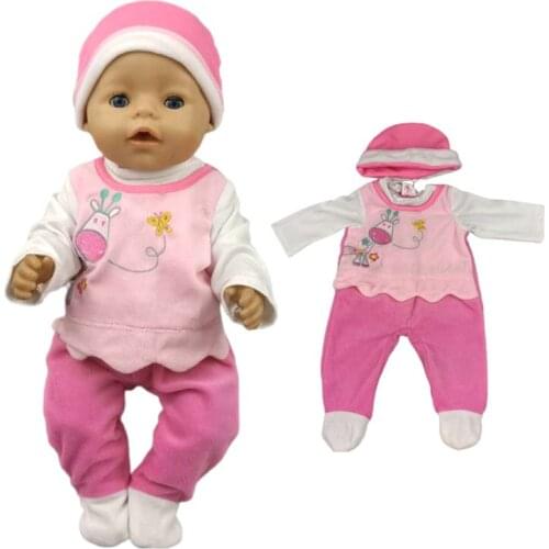43cm Baby Doll Clothes Pajama Overall for Children Girl 40cm Reborn Dolls Clothes