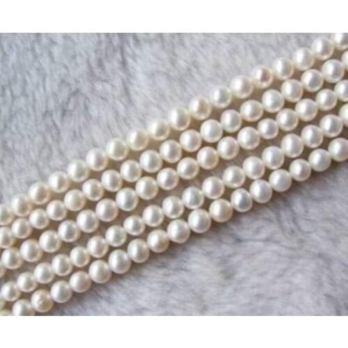 Wholesale 5 Strands 6-7mm White Freshwater Pearl Loose Beads 14"