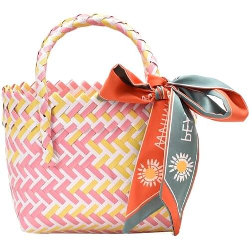 Woven Vegetable Basket Womens Bag New Fashion Summer Net Red Fashion Versatile Handbag Foreign Style Beach Bag