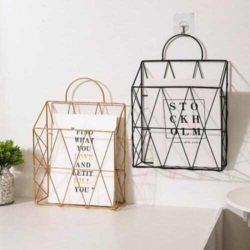 Northern Europe Hanging Wall Storage Container Wall Mounted Shelves Newspaper Periodical Book Document File Basket