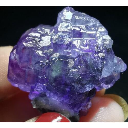 14.2gNatural rare purple fluorite cluster mineral specimen stone and CRYSTAL HEALING CRYSTAL QUARTZ GEM
