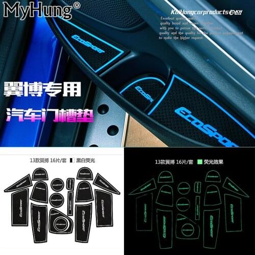 Anti-slip Non-slip Rubber Cup Holder Sticker Gate Slot Pad Door Groove Mat for Ford Ecosport 2013 2014 2015 2016 Car Styling
