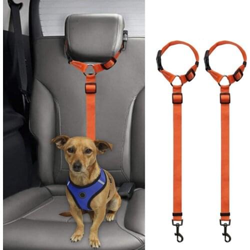 Pet Dog Car Seat Belts Durable Adjustable Short Harness Leash Outdoor Travel Car Safety Traction Rope For Dog Cat Pet Acessories