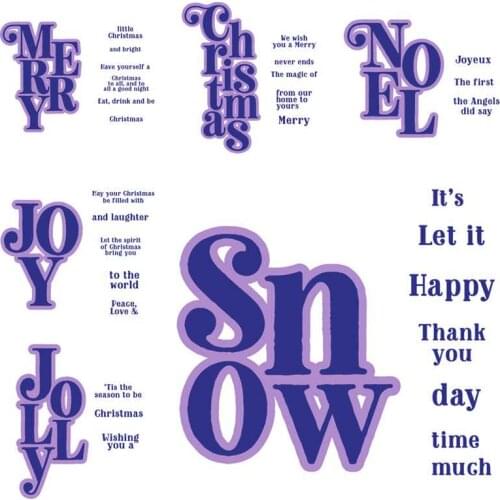 Christmas Letter Snow Noel Jolly Joy Cutting Dies Match Clear Stamp DIY Scrapbook Card Album Make Crafts Stencil New 2020