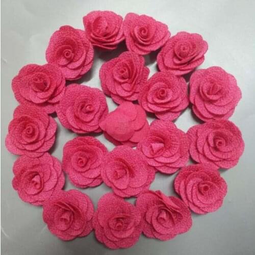 New 200Pieces/Bag Rose Flowers Handmade 3.5cm Fabric Rose Cotton Cloth Flowers Hand DIY Wedding Bouquet Flower Hair Accessories