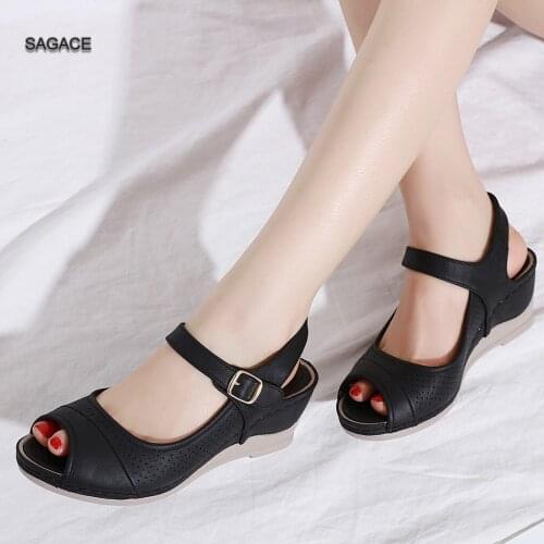SAGACE Ladies Bohemian Toepost Platform Wedges Casual Shoes Buckle Sandals Fashion Female Slides Summer Shoes Sandalias Mujer