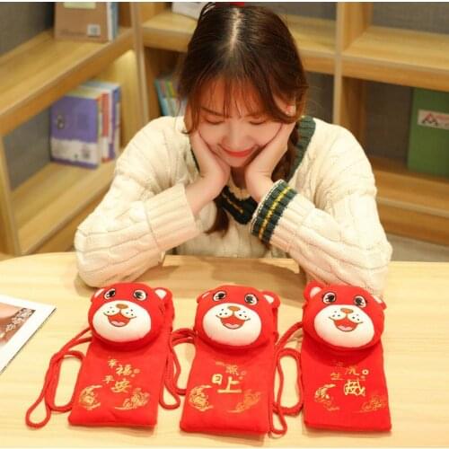 Cute Premium Year of the Tiger Red Envelope Plush Toy Comfortable Mascot Plush Doll Durable Home Ornament