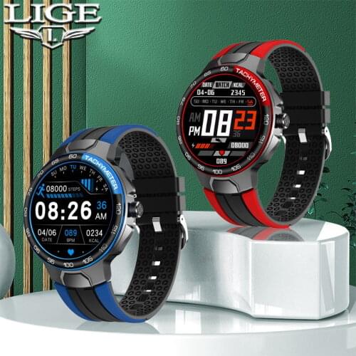 LIGE Smart Watch Men Sports Watch Men Smartwatch Electronics Smart Clock For Android IOS Fitness Tracker Full Touch Smartwatch
