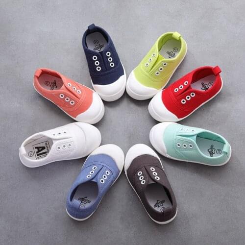 Fashion Casual Toddler Shoes Boy Girl Spring Candy Color Canvas Shoes Kids Sneakers Soft Sole Comfortable Children Baby Shoes