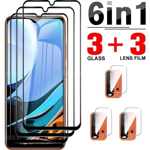 6 In 1 Full Cover Tempered Glas Protective For Xiaomi Redmi 9T Screen Protector Camera Lens Film For Redami Redme Remi 9 T 6.53"