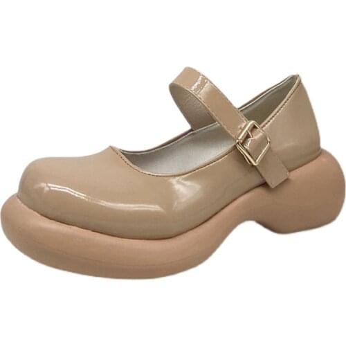 2021 New Arrival Japanese Style Vintage Buckle Mary Janes Shoes Women Shallow Comfort Casual Student Pu Leather Platform Shoes