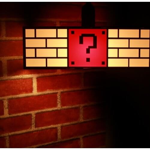 Question Mark Block Eco Friendly Natural Hanging Lamp Night Light Classical Video Game Ceiling lighting Kid Room Decorative