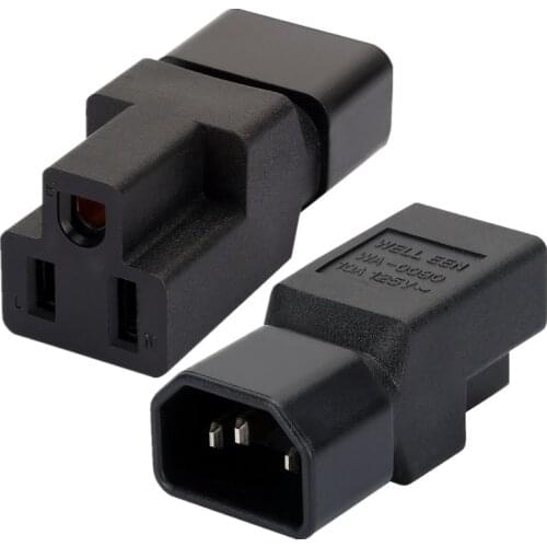 10PACK C14-Nema 5-15R AC Power Adapter IEC320 C14 To US 5-15R Connector Converter Male To Female Socket ChassisConversion Plug