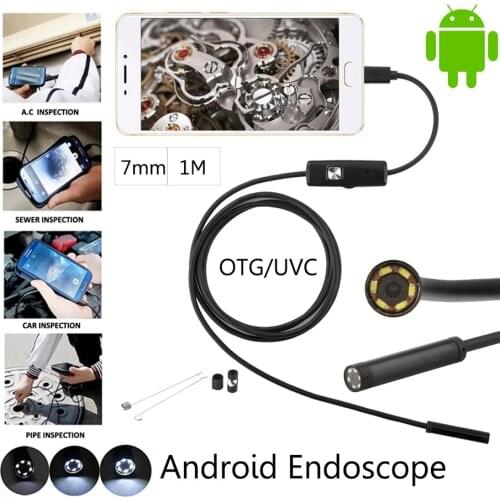 10pcs/lot 1M USB Android Endoscope Camera 7mm Flexible Snake USB Pipe Portable Inspection Micro USB Borescope Camera