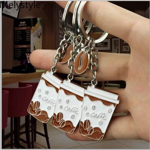 2020 Stainless Steel Espresso-Coffee Keychain Accessories Cafe-Cup Pendant Necklace Gift for Coffee Lovers 3D Decoration