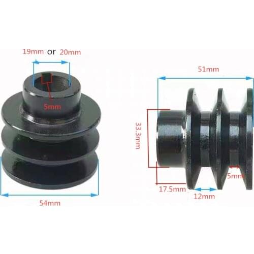 35mm OD 19mm or 20mm ID v pulley electric motor pulley For Honda 168F 170F GX110 GX120 GX160 GX200 7HP ATV Go Kart Engines