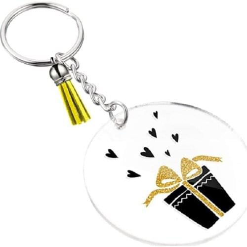 40GB 48 Pcs Acrylic Keychain Blanks with Key Rings Round Clear Discs Circles Tassel