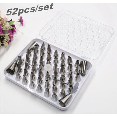 52pcs/set) Best Quality 304 stainless steel various sizes cake decoration Piping Pastry russian nozzles Tip for cooking tools