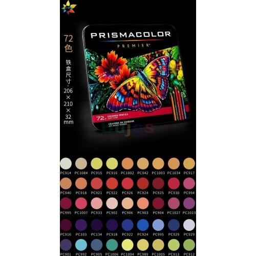 72 pack USA Prismacolor Premier Crayons De Couleur Wood Color Pencil Drawing Painting Stationery Sanford Soft Oily Color Pencil