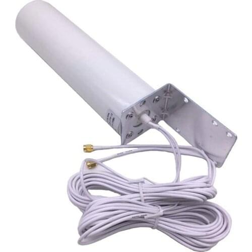 3G 4G LTE External Antenna Outdoor with 5M Dual SlIder CRC9/TS9/SMA Connector for 3G 4G Router Modem