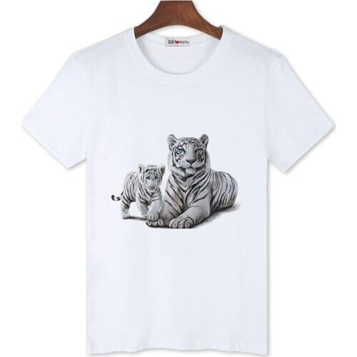 BGtomato White tiger print tshirt mens good quality casual tops new design print tops good quality comfortable shirts