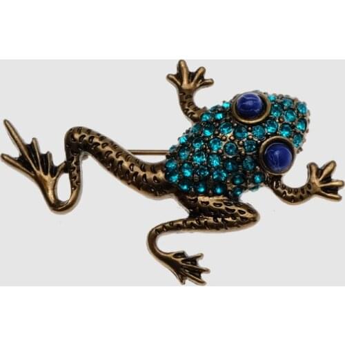 Amorita boutique design frog crystal brooches