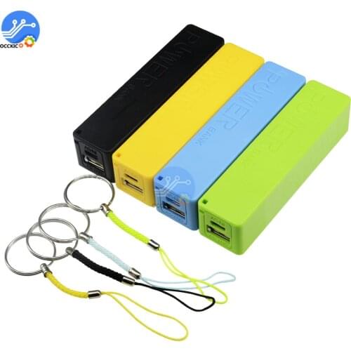 USB Power Bank Case Diy Kit Blue/Green/Yellow/Black/Pink/White 18650 Lithium Battery Charger Box Holder for 1800mAh 2200mAh