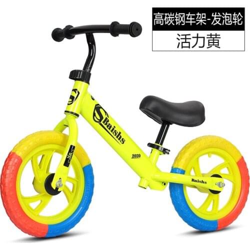 Artfunning Childrens balance bike 12 inch color wheel no pedal slippery scooter 2 to 6 years old twist bike bicycle