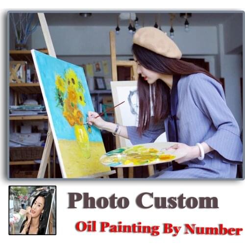 Diy Painting by Numbers for portrait wedding family Pet photos custom digital painting coloring by numbers on canvas paints