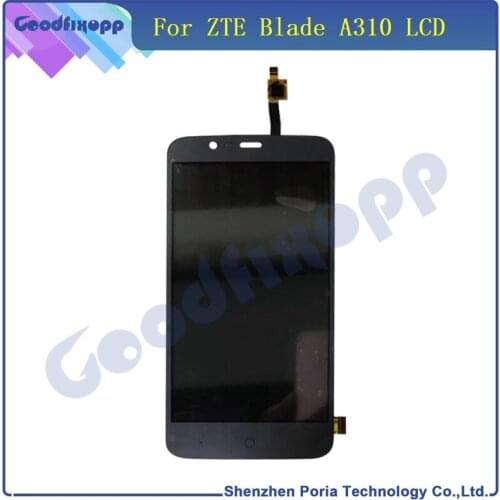 For ZTE Blade A310 LCD Display Touch Screen Digitizer Assembly 100% Work Perfectly LCD For ZTE A310 Replacement Parts A310 LCD