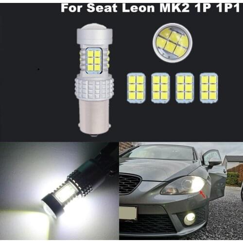 For Seat Leon MK2 1P 1P1 2x 1156 3030 30SMD Canbus White LED Daytime Running Light