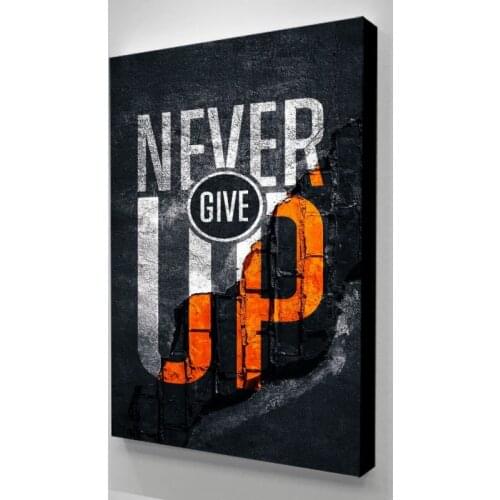 Home Decor Canvas Wall Art Painting Never Give Up Letter Cool Handsome Pictures Printing Modular Artwork Poster For Living Room