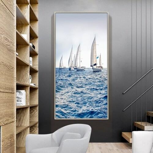 Home Decor Canvas Picture Modern Simple Sailing ship scenery Art HD Creative Hanging Painting Poster Wall For Home Painting
