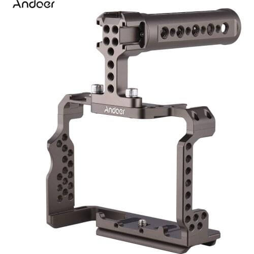 Photography Studio Aluminum Alloy Video Volg Camera Cage Kit with Video Rig Handle Grip Replacement for Sony A7R III/A7 II/A7III
